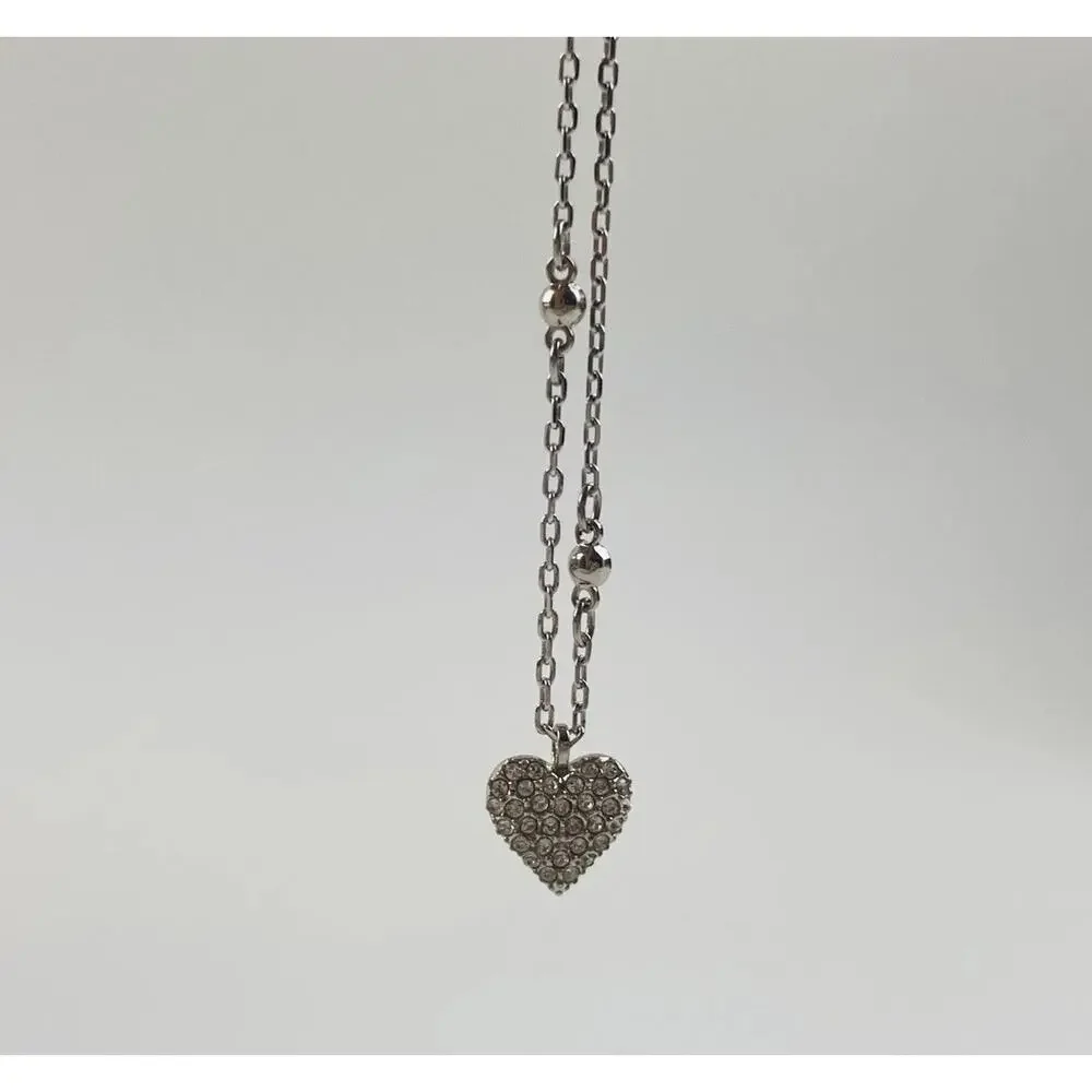 Swarovski Heart Bracelet Crystal Pave Chain Adjustable Red Rhinestone Dainty Swa